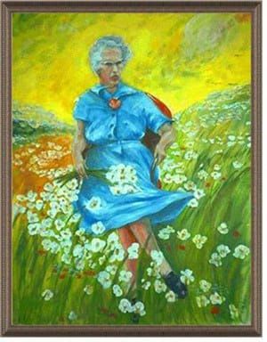 Artwork Title: Lucy in the Field with Flowers