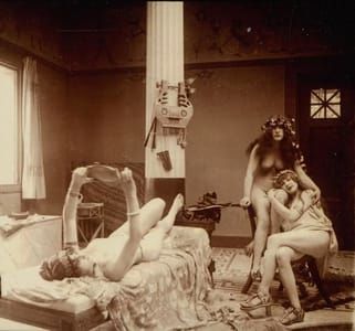 Artwork Title: Rare Old Stereophoto Nudism Belle Epoque