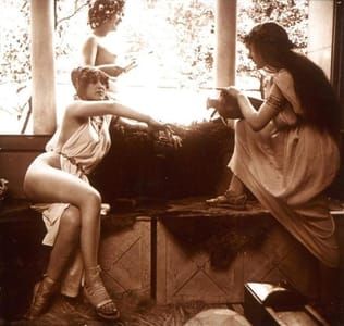 Artwork Title: Rare Old Stereophoto Nudism Belle Epoque