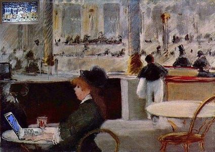Artwork Title: Blogging in the Afternoon, after Edouard Manet