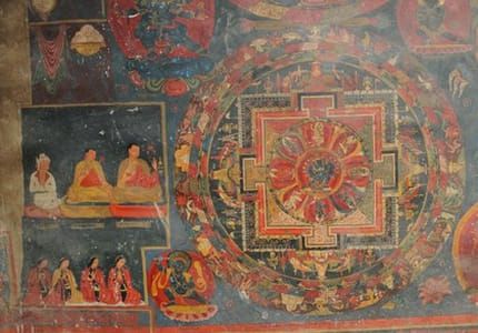 Artwork Title: Mural depicting protector deities and donors
