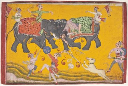Artwork Title: Battling Elephants