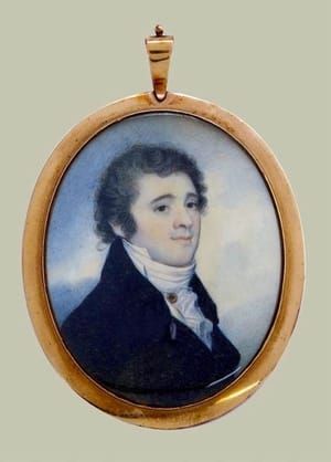 Artwork Title: Miniature Oil Portrait of Gentleman
