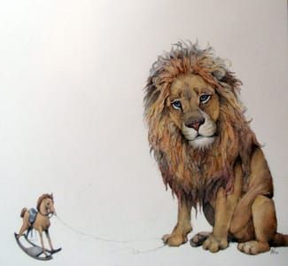 Artwork Title: Lion And Rocking Chair