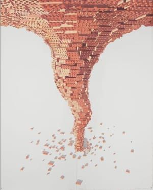 Artwork Title: Tornado De Legos Rojos (díptico)