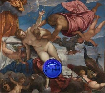 Artwork Title: Gazing Ball (Tintoretto The Origin of the Milky Way)