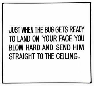 Artwork Title: Living: Just When the Bug Gets Ready to Land on Your Face You Blow Hard and Send Him Straight to the