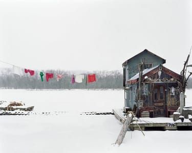 Artwork Title: Sleeping By The Mississippi - Peter's Houseboat, Winona, Minnesota