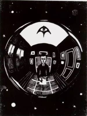 Artwork Title: The Sphere (Self-portrait), woodcut in the booklet Flor de Pascua,