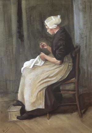 Artwork Title: Woman Sewing