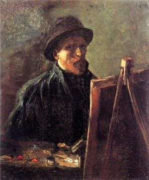 Artwork Title: Self-Portrait with Dark Felt Hat at the Easel
