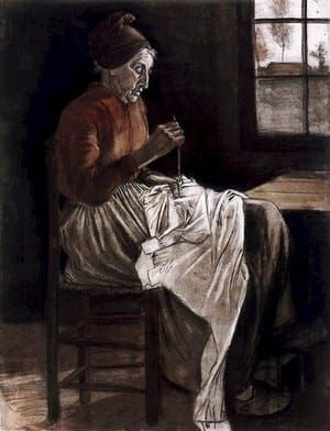 Artwork Title: Woman Sewing