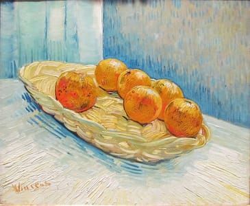 Artwork Title: Basket with Six Oranges