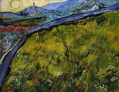 Artwork Title: Het ommuurde korenveld met opkomende zon (Enclosed wheat field with rising sun)