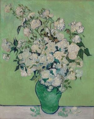 Artwork Title: Still Life, Pink Roses in a Vase