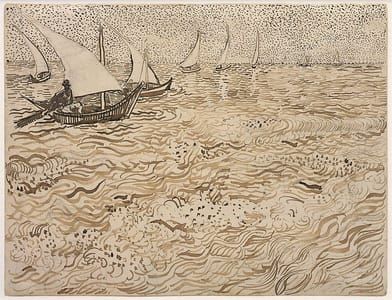 Artwork Title: Boats at Saintes-Maries (Bateaux à Saintes Maries)