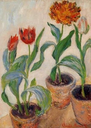 Artwork Title: Three Pots of Tulips