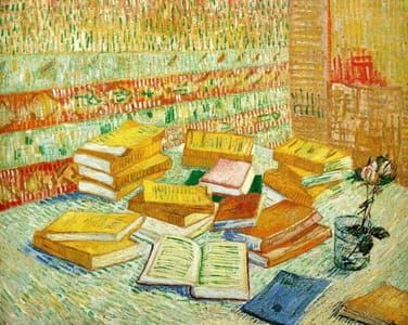Artwork Title: Romans Parisiens (Still Life With French Novels And A Rose)