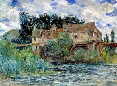 Artwork Title: Maisons sur le vieux pont de Vernon