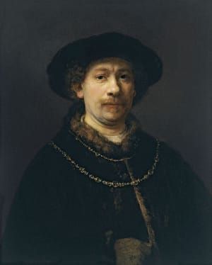 Artwork Title: Self-portrait Wearing A Hat And Two Chains