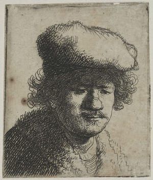 Artwork Title: Self Portrait with Cap Pulled Forward