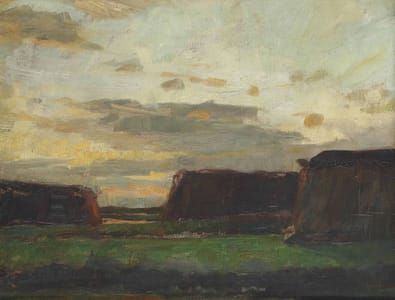 Artwork Title: Three Haystacks in a Field