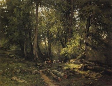 Artwork Title: Herd in yhe forest