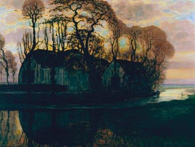 Artwork Title: Farm Near Duivendrecht, in the Evening