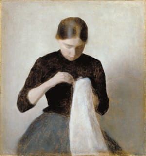 Artwork Title: Young Girl Sewing