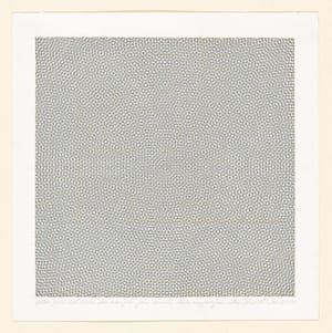 Artwork Title: Yellow Grid, Red Circles, Blue Arcs from Four Corners, Black Arcs from Four Sides