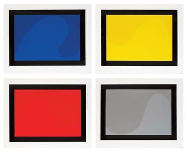 Artwork Title: Irregular Forms (Flat and Glossy Colors) with Black Border