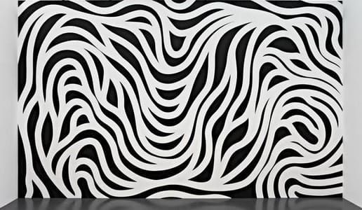 Artwork Title: Wall Drawing #879, Loopy Doopy (black and white)