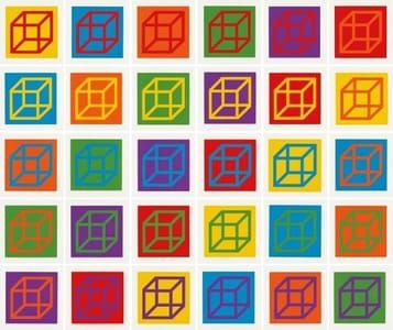 Artwork Title: Open Cube in Color on Color