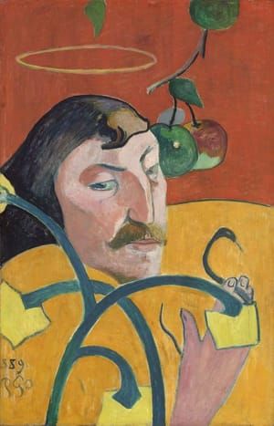 Artwork Title: Self Portrait with Halo and Snake