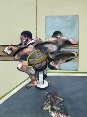 Artwork Title: Figure Writing Reflected In Mirror