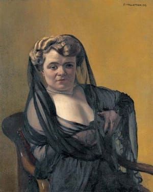 Artwork Title: Femme blonde drapée de noir