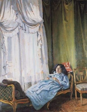 Artwork Title: Woman Lying Down and Reading