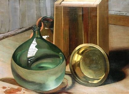 Artwork Title: Demijohn and Crate