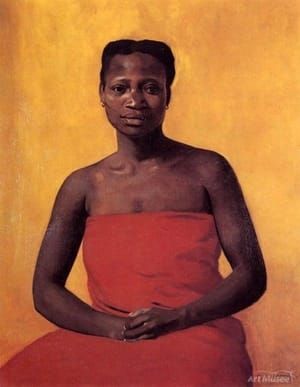 Artwork Title: Seated Black Woman, Front View  /