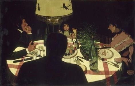 Artwork Title: Le Diner, Effet de lampe (Dinner, The Effect of Light)
