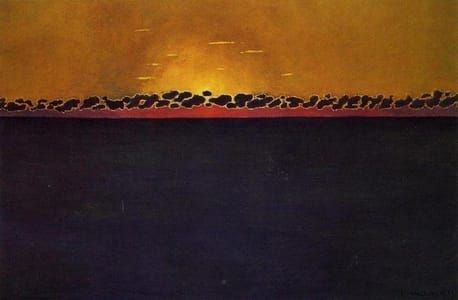 Artwork Title: Sunset, Gray-Blue High Tide