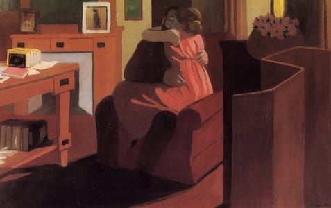 Artwork Title: Intérieur Avec Couple (Intimacy: Couple in Interior)