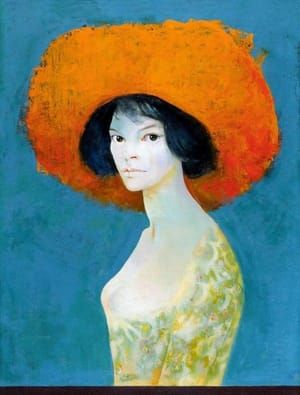 Artwork Title: Self Portrait With Red Hat