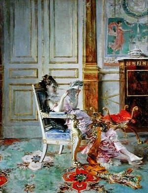 Artwork Title: Girl Reading in a Salon