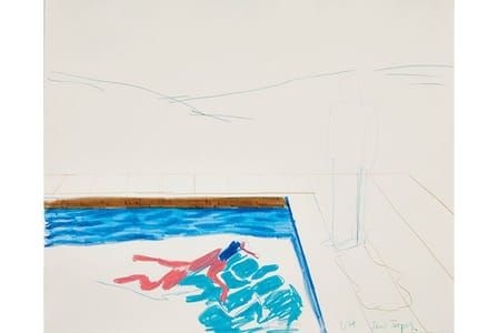 Artwork Title: Study for Portrait of an Artist (Pool with Two Figures)