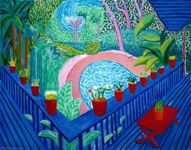 Artwork Title: Red Pots In The Garden