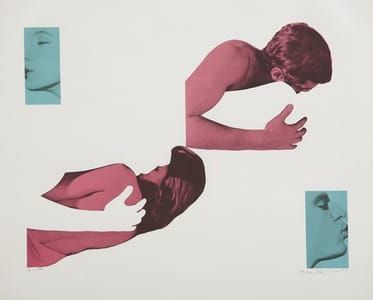 Artwork Title: Man And Woman, Uncoupled Embracers And Kissers