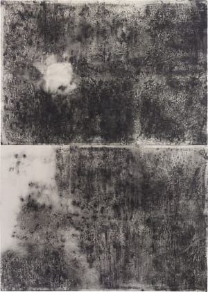 Artwork Title: ST - AB (Transfer Series) silicone and graphite on canvas 120