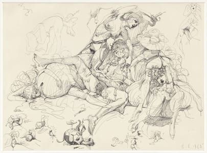 Artwork Title: Clinical Study, towards a Heroic-Erotic Monument in the Academic/Comics Style