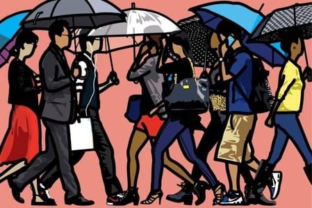 Artwork Title: Walking in the rain. Seoul
